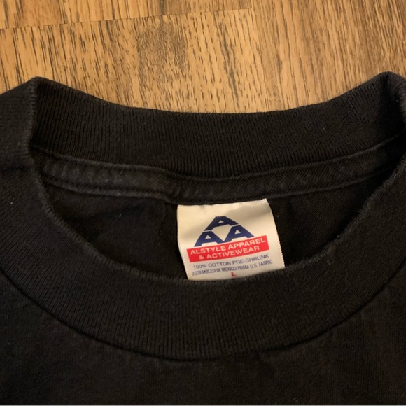 Black Animal Wolf and Eagle Graphic T-Shirt - Picture 4 of 4